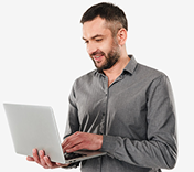 man with a laptop